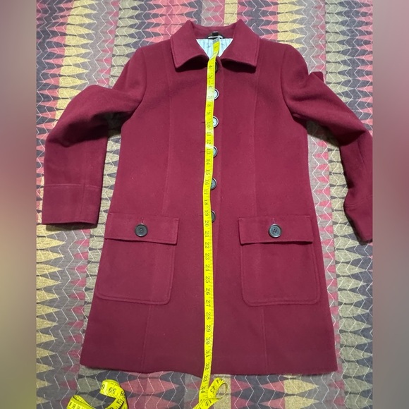 Brooks Brothers Women 4 Cranberry Wool /Cashmere Single Breasted Car Coat - Picture 5 of 14